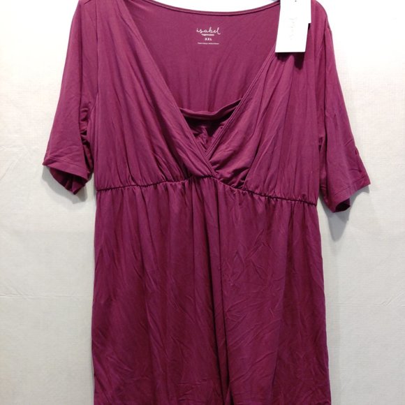 NWT - XXL Berry Elbow Sleeve Nursing Maternity Shirt - Ingrid & Isabel - Picture 3 of 5
